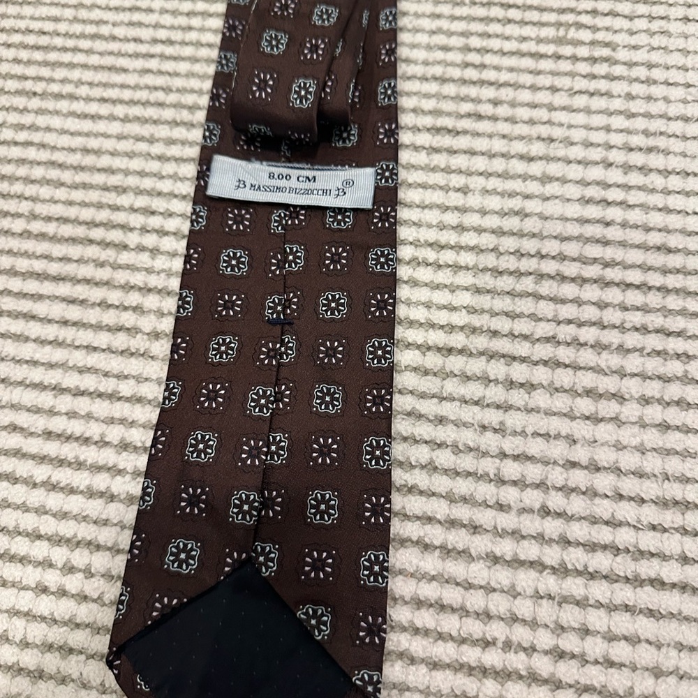Massimo Bizzocchi Brown Geometric Tie